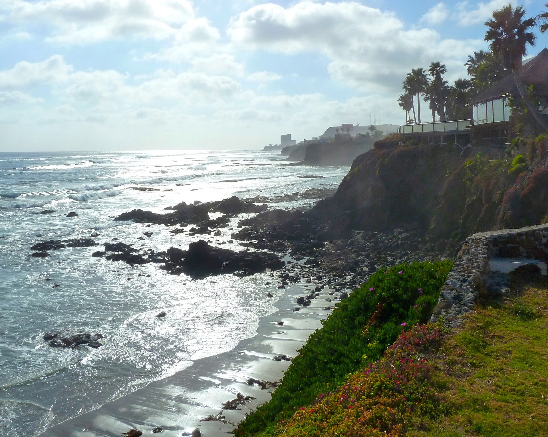 Cliffs and coastline south of Rosarito